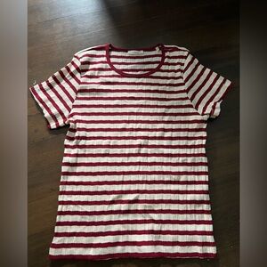 Red and white stripe Doen tshirt nwot